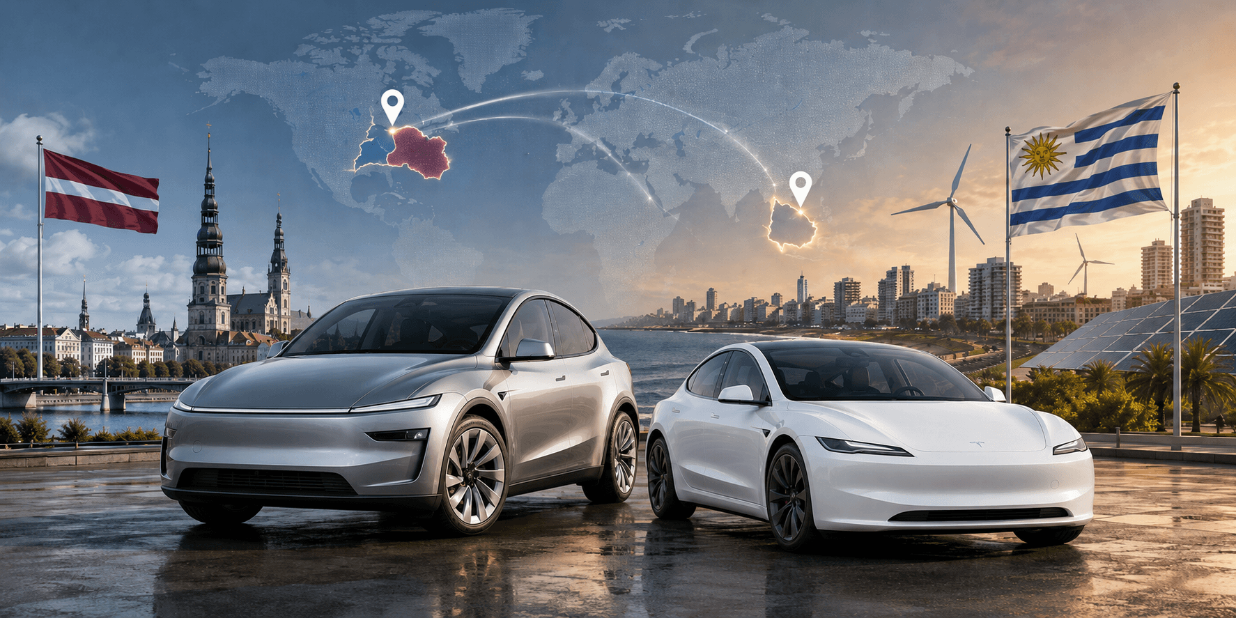 Tesla, Letonya ve Uruguay'da faaliyete geçerek iki kıtada genişliyor